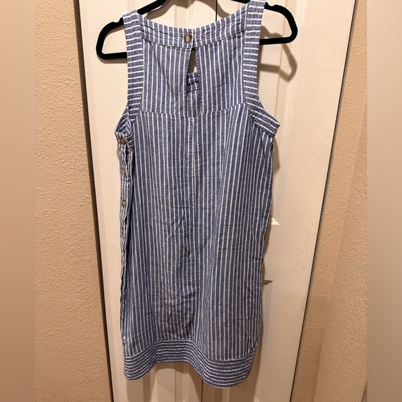 FORCYNTHIA Linen Blend Sleeveless Button Lagenlook Dress , size Large - Picture 2 of 7